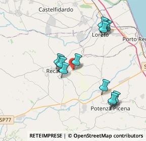 Mappa Via Osvaldo Calamanti, 62019 Recanati MC, Italia (3.75385)