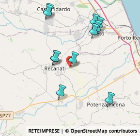 Mappa Via Osvaldo Calamanti, 62019 Recanati MC, Italia (4.14727)