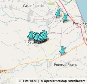 Mappa Via Osvaldo Calamanti, 62019 Recanati MC, Italia (1.674)