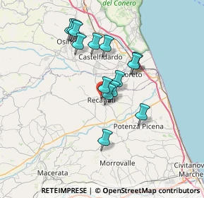 Mappa Via alle Fonti, 62019 Recanati MC, Italia (6.01429)