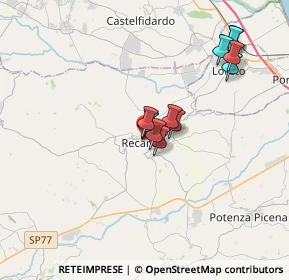 Mappa Via alle Fonti, 62019 Recanati MC, Italia (2.91167)