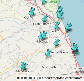 Mappa Via Giuseppe Mazzini, 62019 Recanati MC, Italia (9.6395)