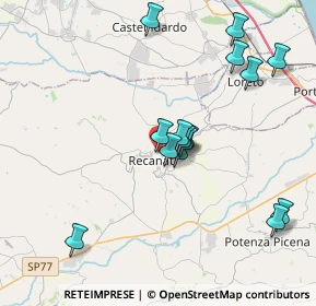 Mappa Via Offagna, 62019 Recanati MC, Italia (3.86933)
