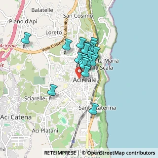 Mappa Via Camillo Benso Conte di Cavour, 95024 Acireale CT, Italia (0.666)