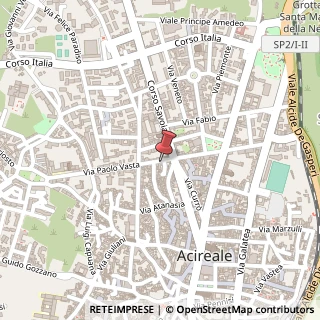 Mappa Via Paolo Vasta, 125, 95024 Acireale, Catania (Sicilia)