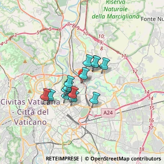 Mappa Via delle Valli & Tangenziale Est, 00199 Roma RM, Italia (2.54571)