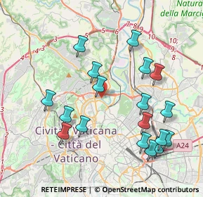 Mappa PIsta Ciclabile Ponte Milvio -Castel Giubileo, 00191 Roma RM, Italia (4.44111)