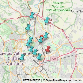 Mappa Via delle Valli, 00141 Roma RM, Italia (3.50417)