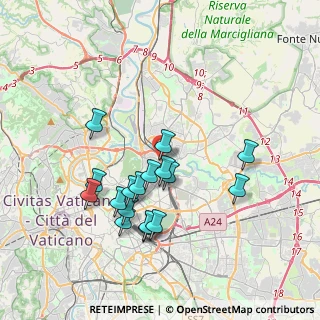 Mappa Via delle Valli, 00199 Roma RM, Italia (3.70353)