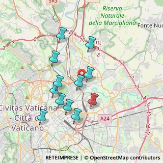 Mappa Via Valle Martello, 00141 Roma RM, Italia (3.6325)