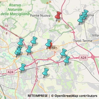 Mappa Via Monti della Laga, 00131 Roma RM, Italia (5.23357)