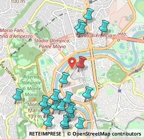 Mappa Via Andrea Sacchi, 00196 Roma RM, Italia (1.3315)