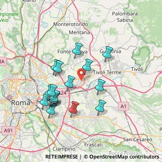Mappa Via Pietraferrazzana, 00131 Roma RM, Italia (7.44529)