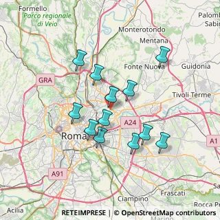 Mappa Via Vicovaro, 00156 Roma RM, Italia (6.51167)