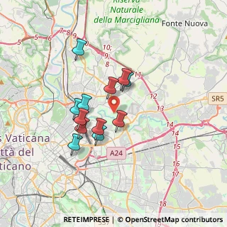 Mappa Via Vicovaro, 00156 Roma RM, Italia (2.89917)