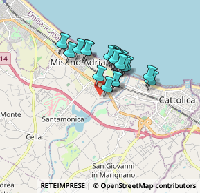 Mappa Via Ponte Conca, 47843 Misano Adriatico RN, Italia (1.2445)