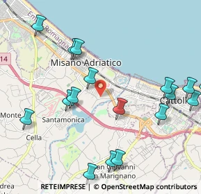 Mappa Via Ponte Conca, 47843 Misano Adriatico RN, Italia (2.54471)