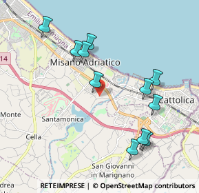 Mappa Via Ponte Conca, 47843 Misano Adriatico RN, Italia (2.08273)