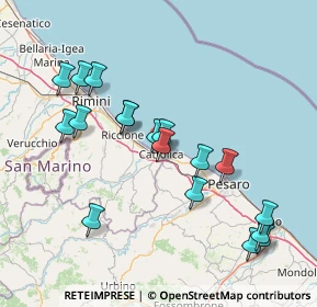 Mappa Via Bologna, 47841 Cattolica RN, Italia (15.95556)