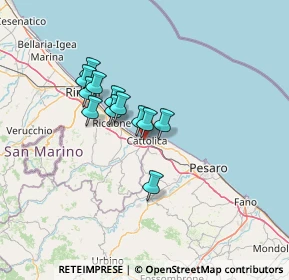 Mappa Via Bologna, 47841 Cattolica RN, Italia (10.07417)