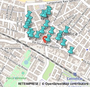 Mappa Via Mentana, 47841 Cattolica RN, Italia (0.2045)