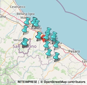 Mappa Via Bruscheto, 47843 Coriano RN, Italia (10.86842)