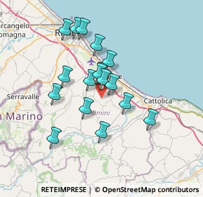 Mappa Via Bruscheto, 47843 Coriano RN, Italia (5.95176)