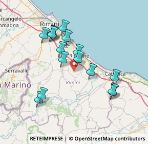 Mappa Via Bruscheto, 47843 Coriano RN, Italia (7.02063)