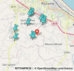 Mappa Via Bruscheto, 47843 Coriano RN, Italia (1.69636)