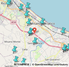 Mappa A14, 47843 Santa Monica-Cella RN, Italia (2.86529)