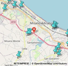 Mappa A14, 47843 Santa Monica-Cella RN, Italia (3.12133)