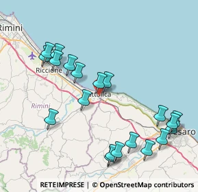 Mappa P.za della Repubblica, 47841 Cattolica RN, Italia (9.1495)