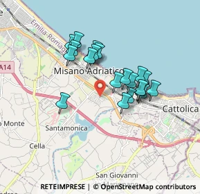 Mappa Via Michelangelo, 47843 Misano Adriatico RN, Italia (1.4545)
