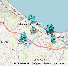 Mappa Via Michelangelo, 47843 Misano Adriatico RN, Italia (1.6405)