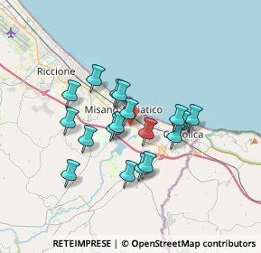 Mappa Via Michelangelo, 47843 Misano Adriatico RN, Italia (2.795)