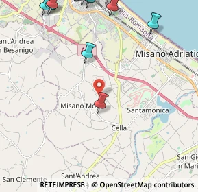 Mappa Via Costa, 47843 Misano Adriatico RN, Italia (3.49)