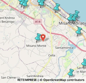 Mappa Via Costa, 47843 Misano Adriatico RN, Italia (3.41313)