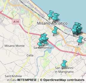 Mappa Via Santa Monica, 47843 Santa Monica-Cella RN, Italia (2.284)