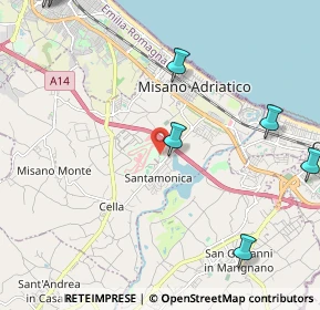 Mappa Via Santa Monica, 47843 Santa Monica-Cella RN, Italia (3.65818)