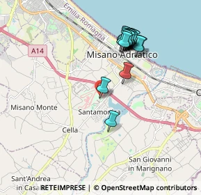 Mappa Via Santa Monica, 47843 Santa Monica-Cella RN, Italia (1.8815)