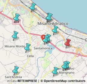 Mappa Via Santa Monica, 47843 Santa Monica-Cella RN, Italia (2.28643)
