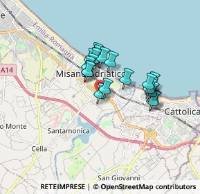 Mappa Via Tintoretto, 47843 Misano Adriatico RN, Italia (1.2765)