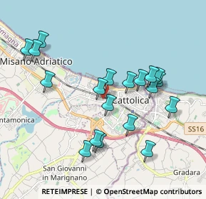 Mappa Via Gaetano Donizetti, 47841 Cattolica RN, Italia (1.94632)