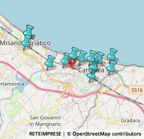 Mappa Via Gaetano Donizetti, 47841 Cattolica RN, Italia (1.56231)