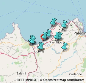 Mappa Via della Regione, 90041 Balestrate PA, Italia (10.5165)