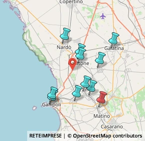 Mappa Contrada Bascetta, 73044 Galatone LE, Italia (6.96)