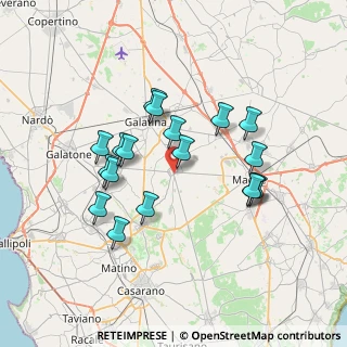 Mappa Via Ciro Menotti, 73020 Cutrofiano LE, Italia (7.07611)