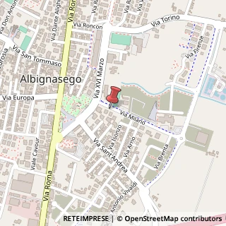 Mappa Via Milano, 6, 35020 Albignasego, Padova (Veneto)