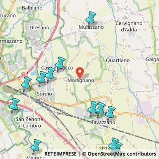 Mappa Via Monsignor Luigi Bottani, 26838 Tavazzano con Villavesco LO, Italia (3.0225)