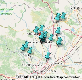 Mappa Via Giuseppe Giolitti, 10086 Rivarolo Canavese TO, Italia (9.5755)